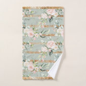 Elegant Blush Eucalyptus Sage Green Gold Bad Handdoek (Handdoek)
