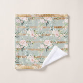 Elegant Blush Eucalyptus Sage Green Gold Bad Handdoek (Wasdoekje)