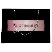 Elegant Blush Faux Roos Gold | Naam en Initiaal Groot Cadeauzakje (Voorkant)