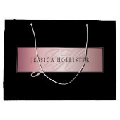 Elegant Blush Faux Roos Gold | Naam en Initiaal Groot Cadeauzakje (Achterkant)