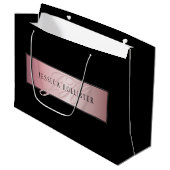 Elegant Blush Faux Roos Gold | Naam en Initiaal Groot Cadeauzakje (Voorkant Gekanteld)