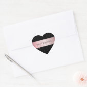 Elegant Blush Faux Roos Gold | Naam en Initiaal Hart Sticker (Envelop)