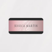 Elegant Blush Faux Roos Gold | Naam en Initiaal Labels (Design 1)