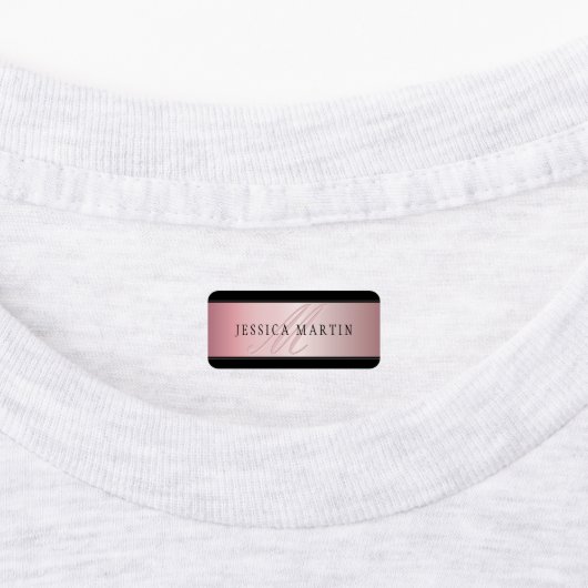 Elegant Blush Faux Roos Gold | Naam en Initiaal Labels (Aangebracht)