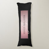 Elegant Blush Faux Roos Gold | Naam en Initiaal Lichaamskussen (Voorkant Verticaal)