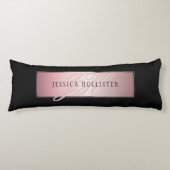 Elegant Blush Faux Roos Gold | Naam en Initiaal Lichaamskussen (Voorkant)