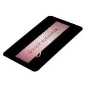 Elegant Blush Faux Roos Gold | Naam en Initiaal Magneet (Linkerzijde)