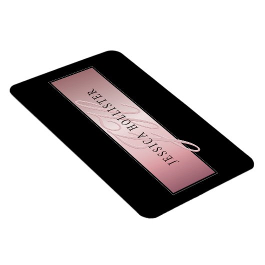 Elegant Blush Faux Roos Gold | Naam en Initiaal Magneet (Rechterzijde)