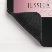 Elegant Blush Faux Roos Gold | Naam en Initiaal Muismat (Hoek)