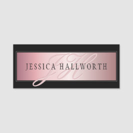 Elegant Blush Faux Roos Gold | Naam en Initiaal Naamplaatje