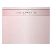 Elegant Blush Faux Roos Gold | Naam en Initiaal Notitieblok (Voorkant)