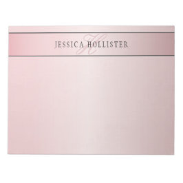 Elegant Blush Faux Roos Gold | Naam en Initiaal Notitieblok