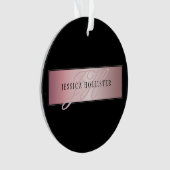 Elegant Blush Faux Roos Gold | Naam en Initiaal Ornament (voorkant)