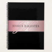 Elegant Blush Faux Roos Gold | Naam en Initiaal Planner (Voorkant)