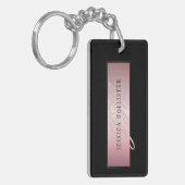 Elegant Blush Faux Roos Gold | Naam en Initiaal Sleutelhanger (Voorkant Links)