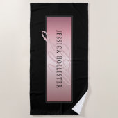 Elegant Blush Faux Roos Gold | Naam en Initiaal Strandlaken (Voorkant)