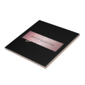 Elegant Blush Faux Roos Gold | Naam en Initiaal Tegeltje (Zijkant)