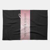 Elegant Blush Faux Roos Gold | Naam en Initiaal Theedoek (Horizontaal)