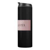 Elegant Blush Faux Roos Gold | Naam en Initiaal Thermosbeker (Geroteerd rechts)