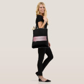 Elegant Blush Faux Roos Gold | Naam en Initiaal Tote Bag (Op model)