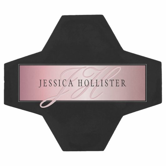 Elegant Blush Faux Roos Gold | Naam en Initiaal Voetbal (Enkel)