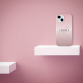 Elegant Blush Faux Roos Gold | Naam en monogram Case-Mate iPhone Case