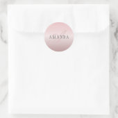 Elegant Blush Faux Roos Gold | Naam en monogram Ronde Sticker (Tas)