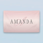 Elegant Blush Faux Roos Gold | Naam en monogram Spandoek