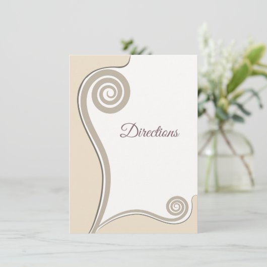 Elegant Blush Fern Leaf Swirl Koru - Directies Informatiekaartje (Staand voorkant)