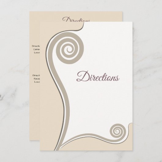 Elegant Blush Fern Leaf Swirl Koru - Directies Informatiekaartje (Voorkant / Achterkant)