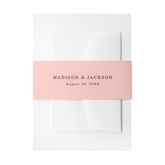 Elegant Blush Floral | Aangepaste bruiloft Uitnodigingen Wikkel (Voorkant Voorbeeld)