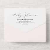 Elegant Blush Floral Baby shower & Advice All In One Uitnodiging (Achterkant)