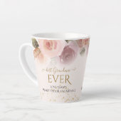 Elegant Blush Floral Best Grandma Ever Gold Stars Latte Mok (Linkerhoek)