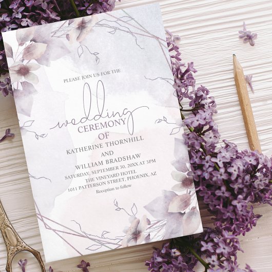 Elegant Blush Floral Boho Wedding Invitation Kaart