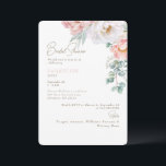 Elegant Blush Floral Botanical Bridal Shower II Kaart<br><div class="desc">Blush Floral Bridal Shower Invitation.      Elegant.  Blush. Bride.   Botanical.  Rounded.  White background.</div>