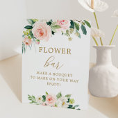 Elegant Blush Floral Bouquet Flower Bar Poster Reclamebord Met Voetstuk
