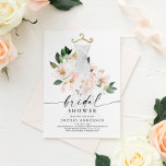 Elegant Blush Floral Bridal Shower Invitation Kaar Kaart<br><div class="desc">Dit prachtige ontwerp is voorzien van een boeket van prachtige bloemen die rond een elegante trouwjurk en een modern script (bewerkbare kleur) lettertype zijn gewikkeld. Bekijk het gehele collectie voor meer overeenkomende objecten</div>