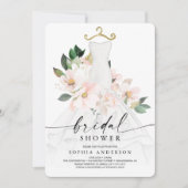 Elegant Blush Floral Bridal Shower Invitation Kaar Kaart (Voorkant)