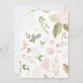 Elegant Blush Floral Bridal Shower Invitation Kaart (Achterkant)