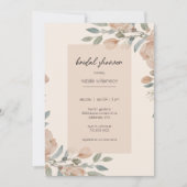 Elegant Blush Floral Bridal Shower  Kaart (Voorkant)