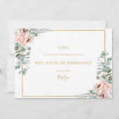 Elegant Blush Floral | Bridesmaid proposal card Kaart (Achterkant)