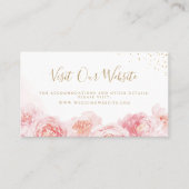 Elegant blush floral bruiloft Website Tussenkaart Plaatskaartje (Voorkant)