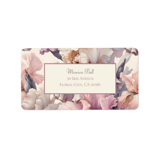 Elegant Blush Floral Chic Bruiloft Retouradres Etiket (Voorkant)