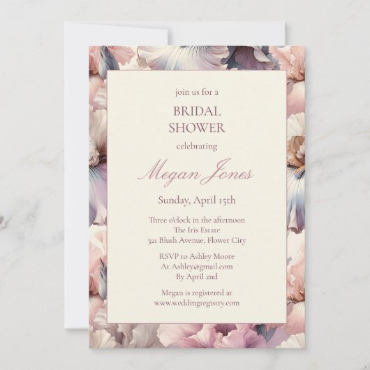 Elegant Blush Floral Classic Formal Vrijgezellenfe Kaart (Voorkant)