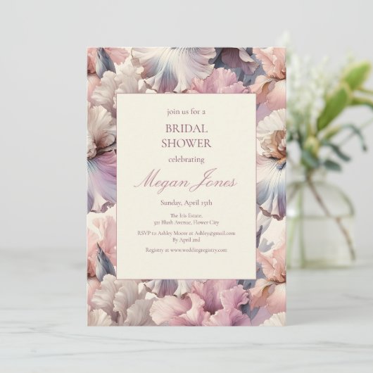 Elegant Blush Floral Classic Formal Vrijgezellenfe Kaart (Staand voorkant)