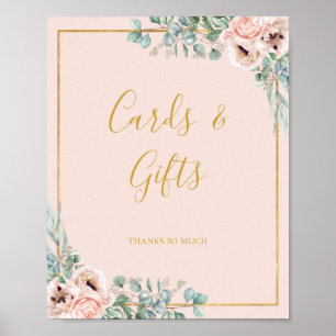 Elegant Blush Floral   Deegkaarten en cadeaubonnen Poster