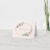 Elegant Blush Floral | Deegwaren Bedankkaart (Voorkant)