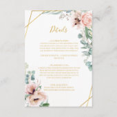Elegant Blush Floral | Details Enclosure Card Informatiekaartje (Voorkant)