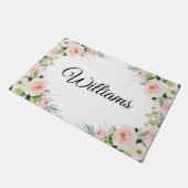elegant blush floral doormat deurmat (Schuin)