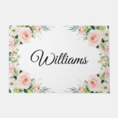 elegant blush floral doormat deurmat (Voorkant)